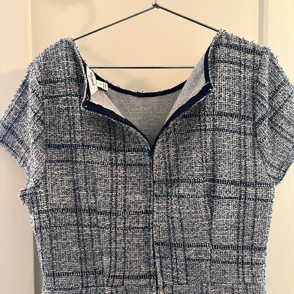 Speechless Blue and White Textured Dress - Picture 6 of 12